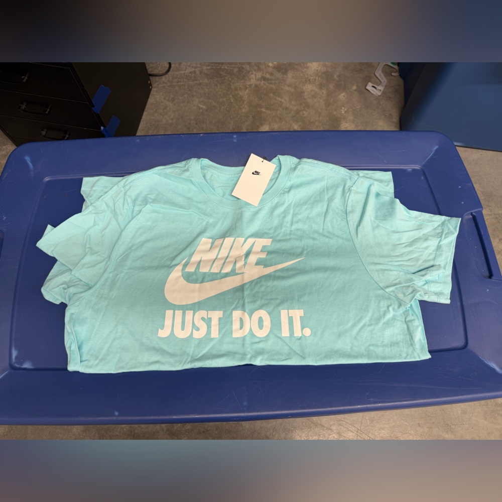 Nike Light Aqua Logo Crewneck Tee